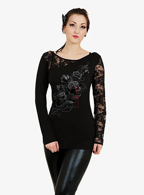 Fatal Attraction Lace Detail Longsleeve Top