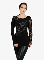 Fatal Attraction Lace Detail Longsleeve Top