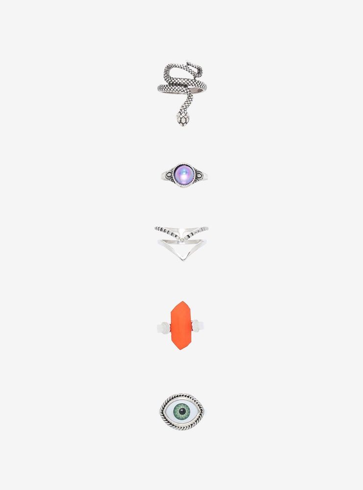 Crystal Eye Ring Set