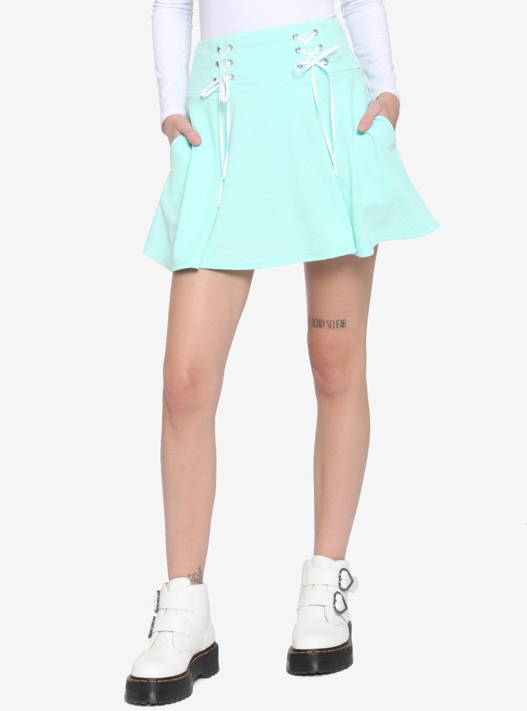 vertel het me vloot verloving Hot Topic Mint Yoke Lace-Up Skirt | Alexandria Mall