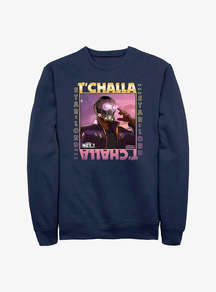 Marvel What If...? T'Challa Was Star-Lord Frame Crew Sweatshirt