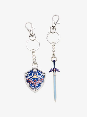 Nintendo The Legend of Zelda Hylian Shield & Master Sword Keychain Set - BoxLunch Exclusive