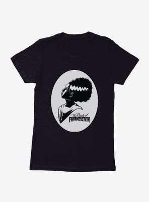 Universal Monsters Bride Of Frankenstein Shadow Portrait Womens T-Shirt