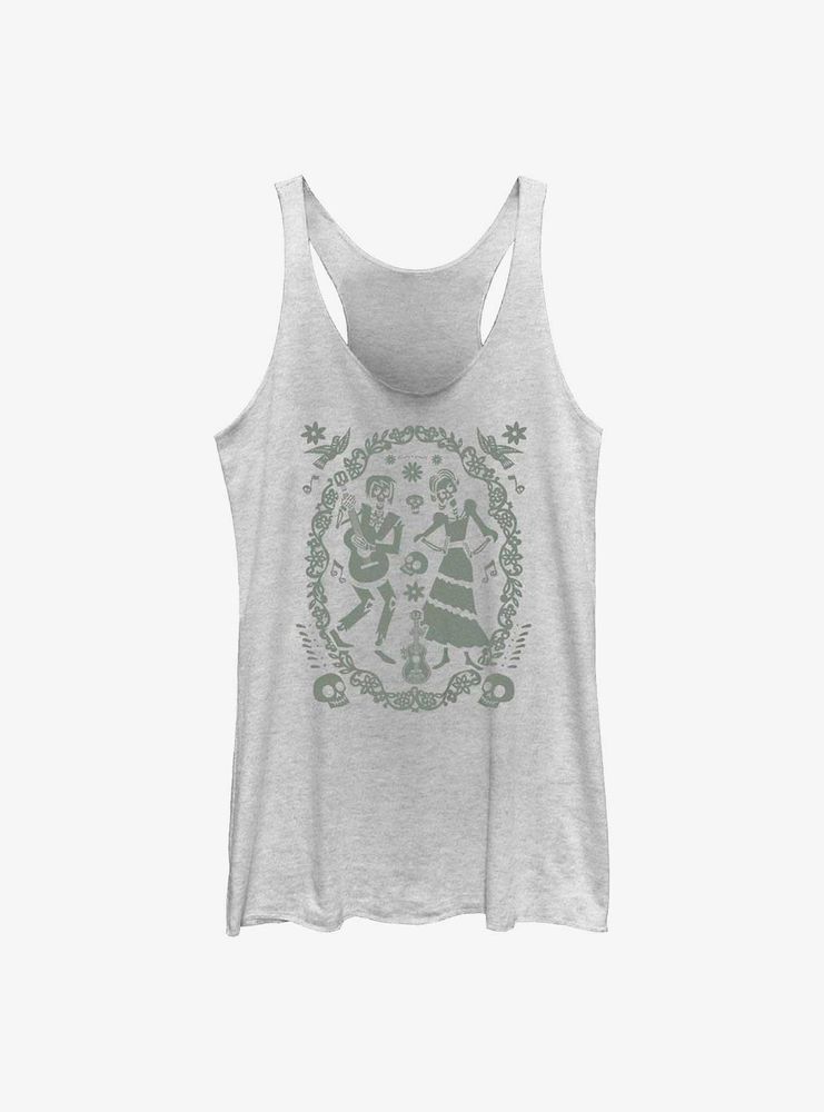 Disney Pixar Coco Paper Art Oval Womens Tank Top