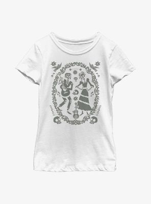 Disney Pixar Coco Paper Art Oval Youth Girls T-Shirt