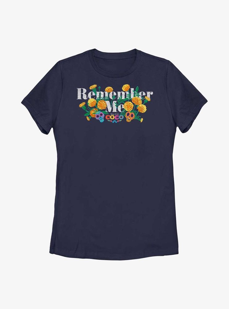 Disney Pixar Coco Remember Marigolds Womens T-Shirt