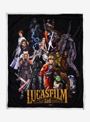 Star Wars Lucasfilm Logo & Characters Sherpa Throw - BoxLunch Exclusive