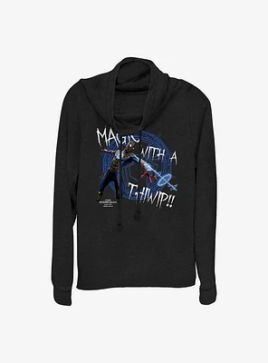 Marvel Spider-Man Magic With A Thiwip Cowlneck Long-Sleeve Girls Top