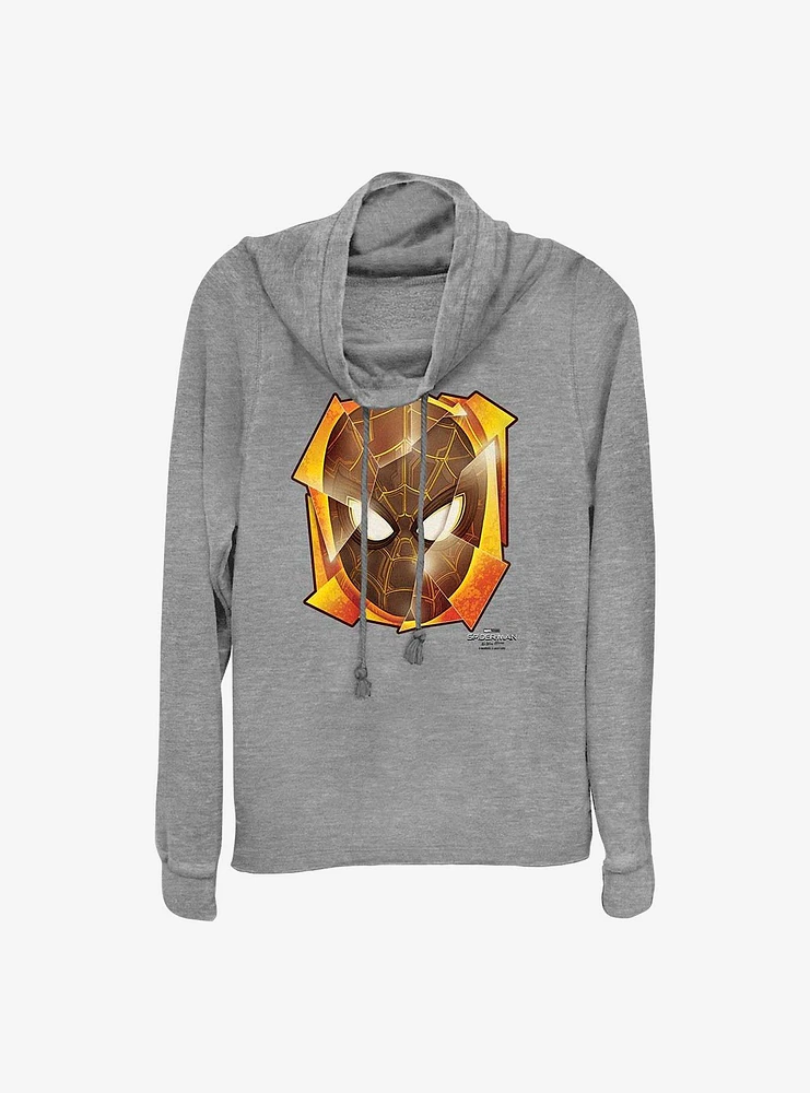 Marvel Spider-Man Mask Pieces Cowlneck Long-Sleeve Girls Top