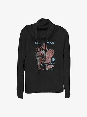 Marvel Spider-Man Peter Parker Is Cowlneck Long-Sleeve Girls Top