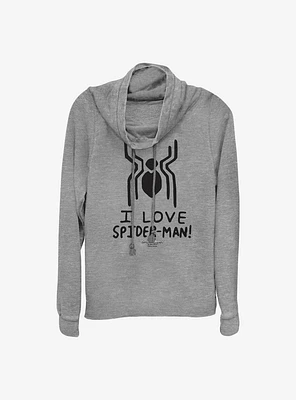 Marvel Spider-Man Spider Love Cowlneck Long-Sleeve Girls Top
