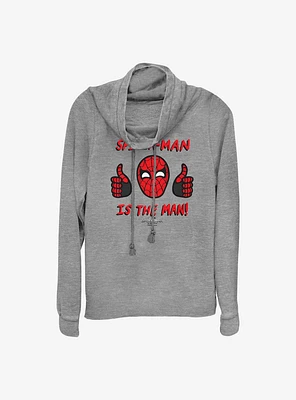 Marvel Spider-Man Spidey Is The Man Cowlneck Long-Sleeve Girls Top