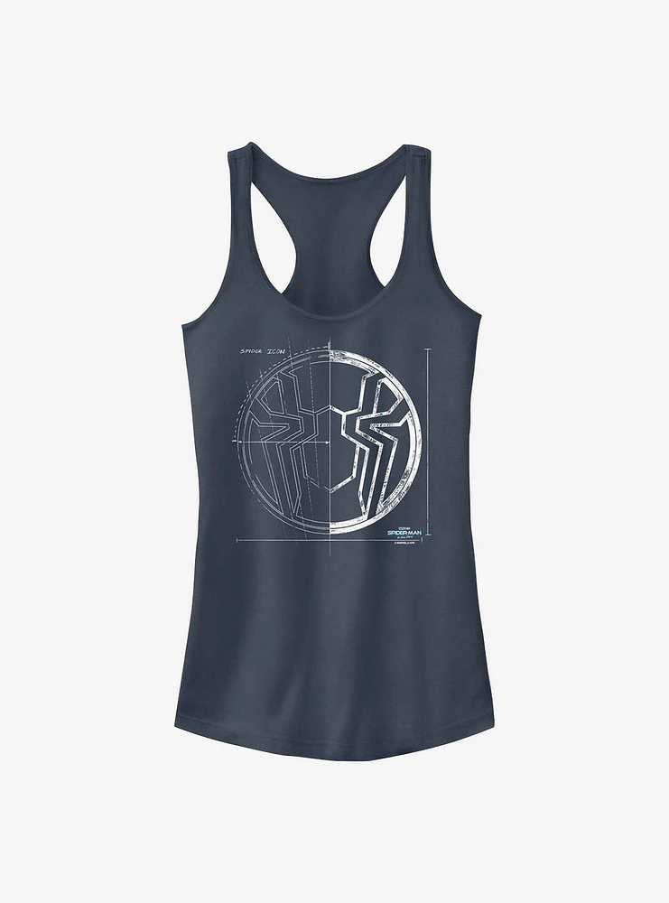 Marvel Spider-Man Grid White Girls Tank