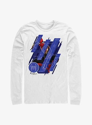 Marvel Spider-Man Schematic Panels Long-Sleeve T-Shirt