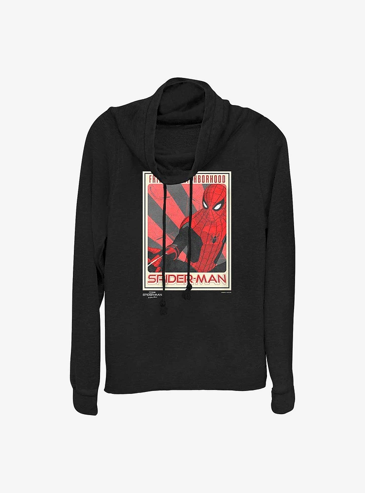 Marvel Spider-Man The Friendly Spider Cowlneck Long-Sleeve Girls Top