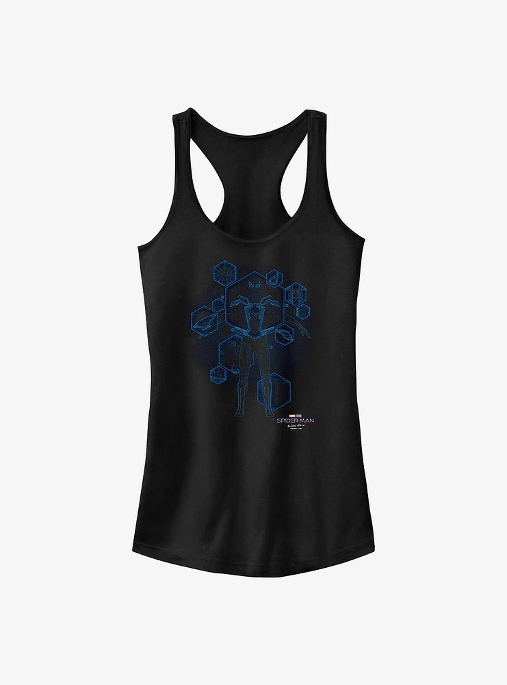 Marvel Spider-Man Blue Print Ready Girls Tank