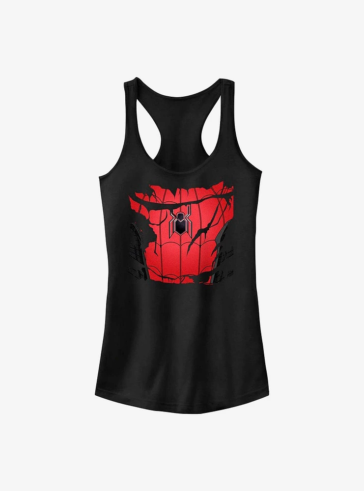 Marvel Spider-Man Spiderman Torn Suit Girls Tank