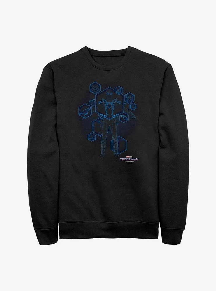 Marvel Spider-Man Blue Print Ready Crew Sweatshirt