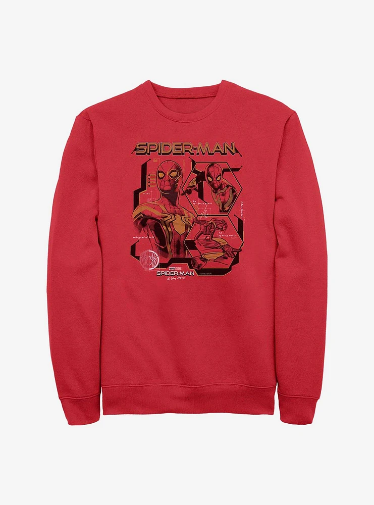 Marvel Spider-Man Suit Notes Crew Sweatshirt