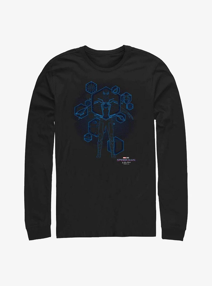 Marvel Spider-Man Blue Print Ready Long-Sleeve T-Shirt