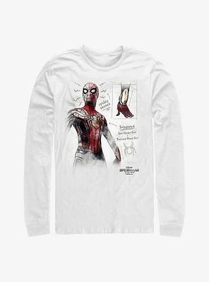 Marvel Spider-Man Sketched Long-Sleeve T-Shirt