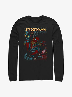 Marvel Spider-Man Slinging Cover Long-Sleeve T-Shirt