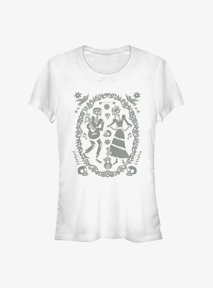 Disney Pixar Coco Paper Art Oval Girls T-Shirt