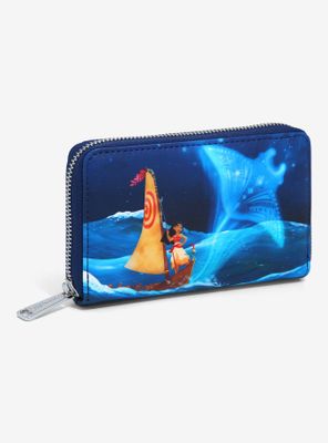 Loungefly Disney Moana Maui's Fish Hook & Gramma Tala Stingray Small Zip Wallet
