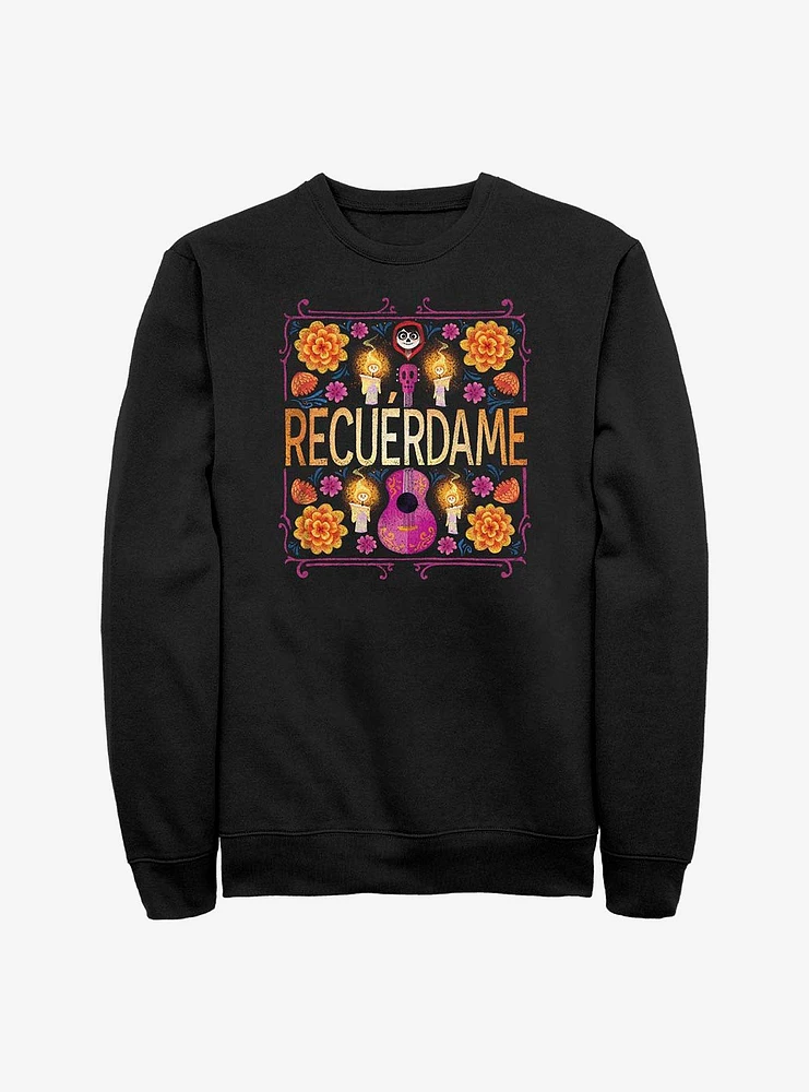 Disney Pixar Coco Recuerdame Crew Sweatshirt