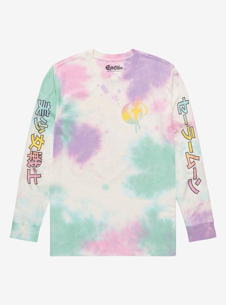 Sailor Moon Katakana Tie-Dye Long Sleeve T-Shirt - BoxLunch Exclusive