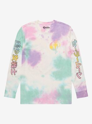 Sailor Moon Katakana Tie-Dye Long Sleeve T-Shirt - BoxLunch Exclusive