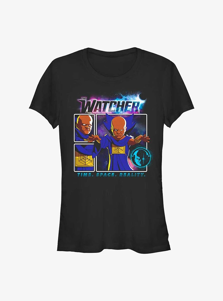 Marvel What If...? The Watcher TIme Space Reality Girls T-Shirt