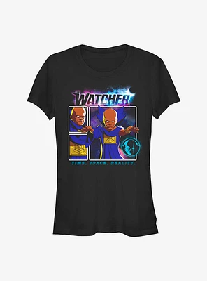 Marvel What If...? The Watcher TIme Space Reality Girls T-Shirt