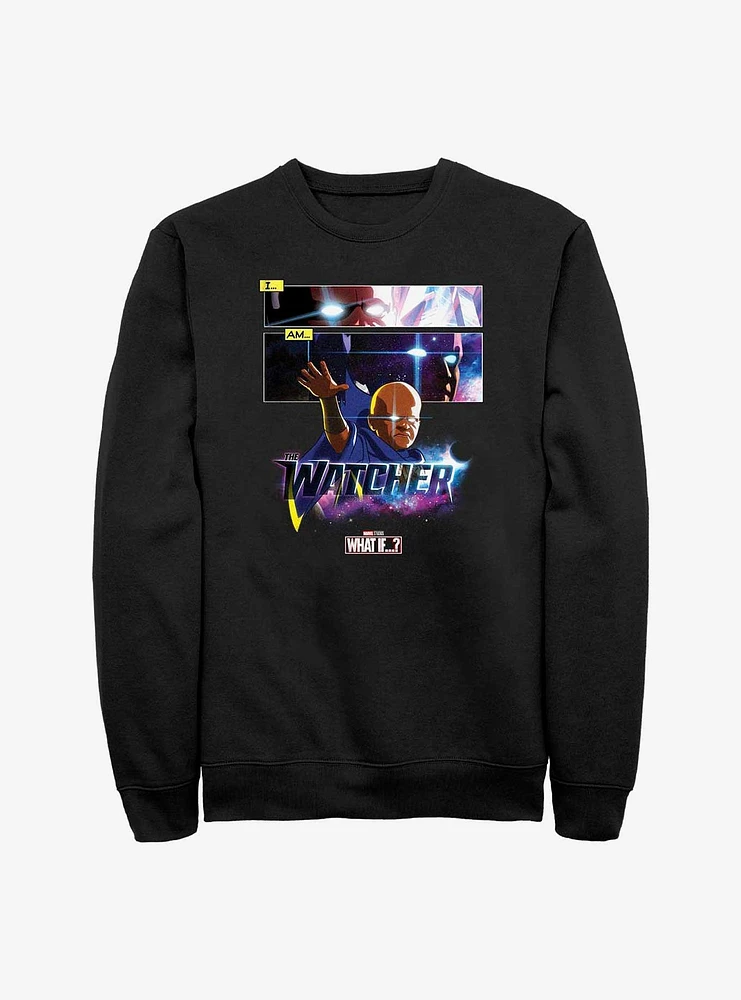 Marvel What If...? I Am The Watcher Panels Crew Sweatshirt