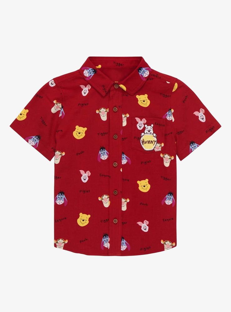 Disney Winnie the Pooh Hundred Acre Wood Friend Portraits Toddler Woven Button-Up - BoxLunch Exclusive