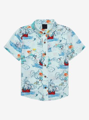 Disney Peter Pan Map Toddler Woven Button-Up - BoxLunch Exclusive