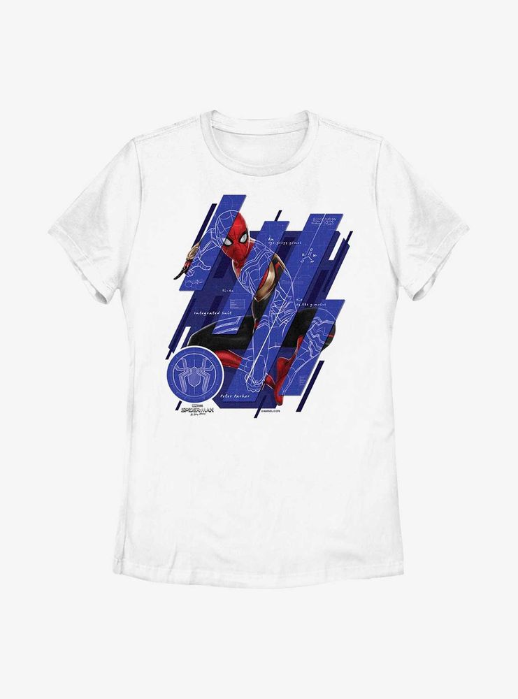 Marvel Spider-Man: No Way Home Schematic Panels Womens T-Shirt