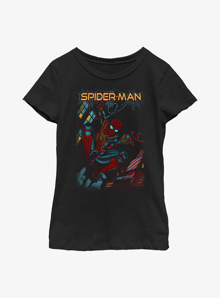 Marvel Spider-Man: No Way Home Slinging Cover Youth Girls T-Shirt