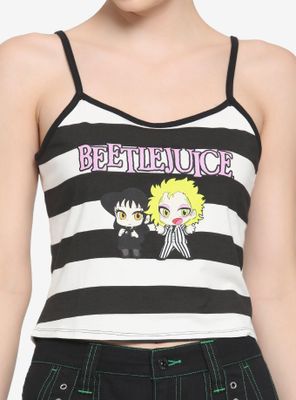 Beetlejuice Chibi Characters Girls Crop Strappy Tank Top
