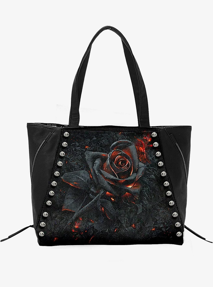 Burnt Rose Studded Tote Bag