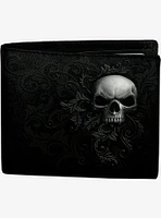 Skull Scroll Bifold RFID Wallet