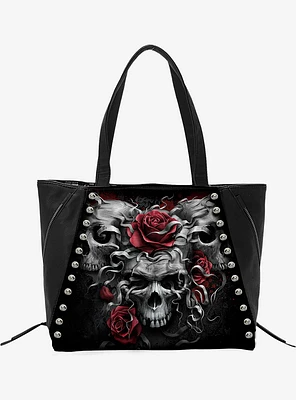 Skulls N' Roses Studded Tote Bag