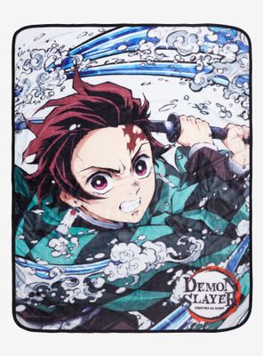 Demon Slayer: Kimetsu No Yaiba Tanjiro Water Form Throw Blanket