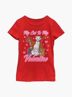 Disney The Aristocats Valentine Cat Youth Girls T-Shirt
