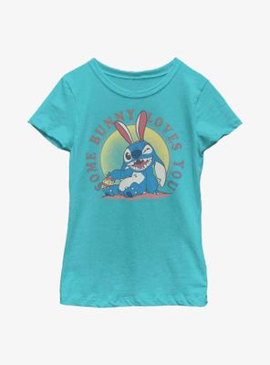 Disney Lilo And Stitch Some Bunny Loves You Youth Girls T-Shirt