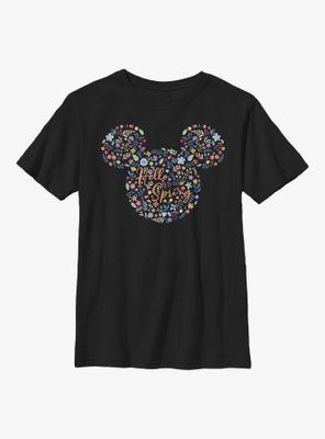 Disney Mickey Mouse Floral Ears Youth T-Shirt