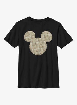 Disney Mickey Mouse Plaid Patch Youth T-Shirt