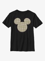 Disney Mickey Mouse Plaid Patch Youth T-Shirt