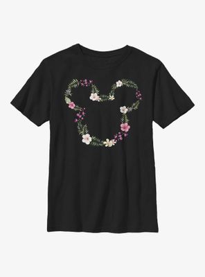 Disney Mickey Mouse Floral Youth T-Shirt