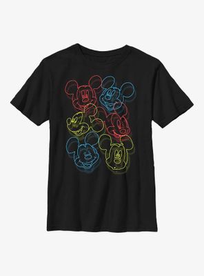 Disney Mickey Mouse Neon Heads Youth T-Shirt
